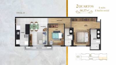 Apartamento de 66,18m², à venda