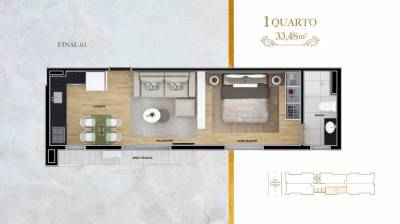 Apartamento de 33,49m², à venda