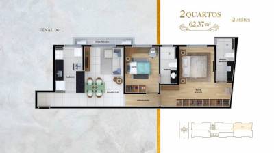 Apartamento de 66,63m², à venda