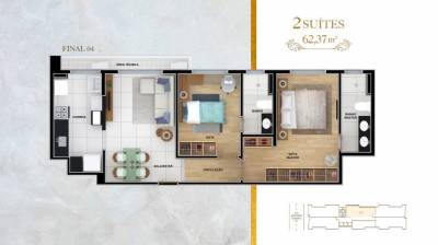 Apartamento de 64,50m², à venda