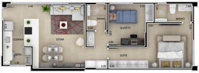 Apartamento de 68,59m², à venda